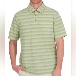 Rainforest Men's Premium Striped Pique Polo Shirt Size Large NEW